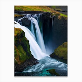 Langisjór Waterfall, Iceland Nat Viga Style (3) Canvas Print