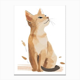 American Wirehair Cat Clipart Illustration 4 Canvas Print