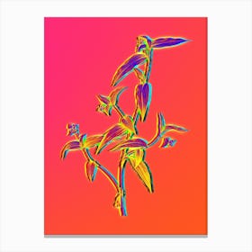 Neon Tagblume Botanical in Hot Pink and Electric Blue n.0086 Canvas Print