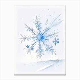 Frozen, Snowflakes, Pencil Illustration 4 Canvas Print