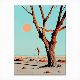 Tree In The Desert Canvas Print