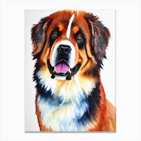 Tibetan Mastiff 2 Watercolour dog Canvas Print