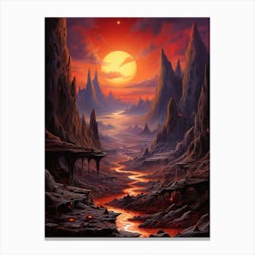 Alien Landscape Abstract Minimalist 3 Canvas Print