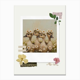 Scrapbook Ducklings Fairycore Painting 9 Canvas Print