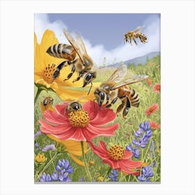 Leafcutter Bee Storybook Illustration 16 Canvas Print