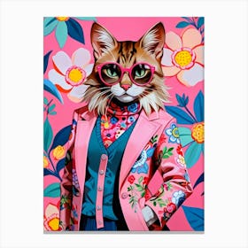 Cat In A Suit Canvas Print