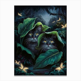 Two Cats In The Forest 2 Canvas Print