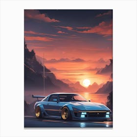 Sun Rising car Canvas Print