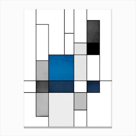 Blue Grey Mondrian No 464 Canvas Print