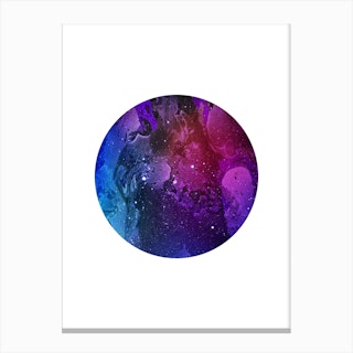 Circular Purple Marble Artwork Canvas Print