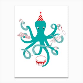 Musical Octopus Canvas Print