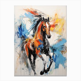 A Horse Painting In The Style Of Abstract Expressionist Techniques 4 Canvas Print