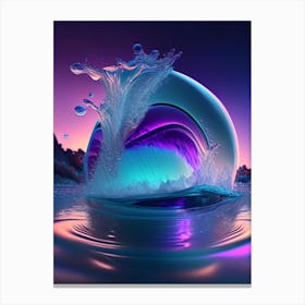 Splashing Water, Waterscape Holographic 1 Canvas Print