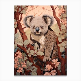 Koala Animal Drawing In The Style Of Ukiyo E 3 Canvas Print