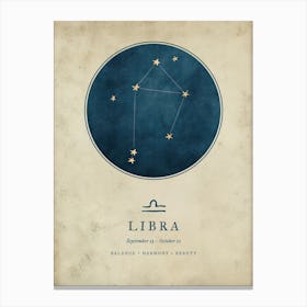 Astrology Constellation and Zodiac Sign of Libra Canvas Print