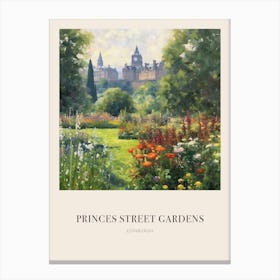 Princes Street Gardens Edinburgh United Kingdom 3 Vintage Cezanne Inspired Poster Canvas Print