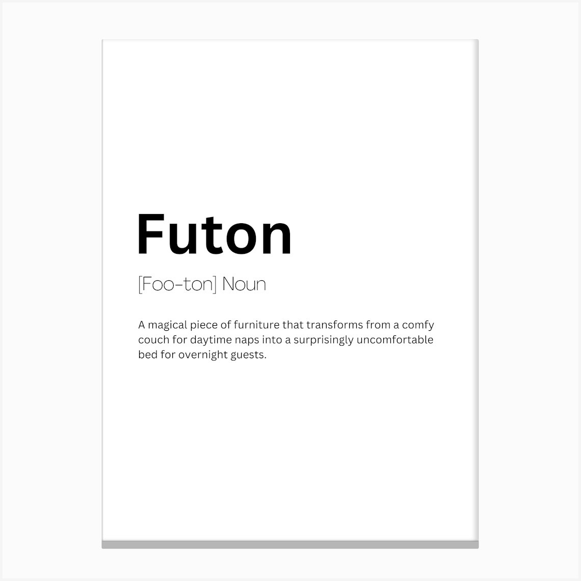 Futon Definition Meaning Canvas Print by Kaigozen