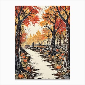 Pumpkins In The Woods Canvas Print