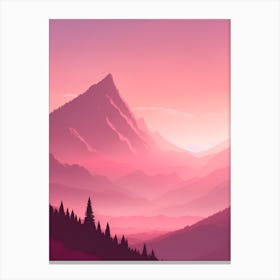 Misty Mountains Vertical Background In Pink Tone 58 Canvas Print