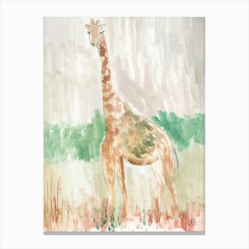 Watercolor Giraffe In Beige - animal vertical nature kids room children nursery Canvas Print