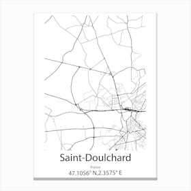 Saint Doulchard,France Minimalist Map Canvas Print