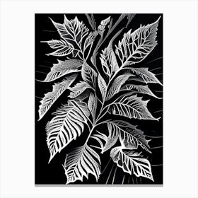 Madder Leaf Linocut 2 Canvas Print