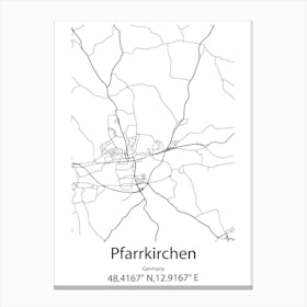 Pfarrkirchen,Germany Minimalist Map Canvas Print