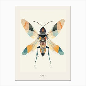 Colourful Insect Illustration Wasp 13 Poster Canvas Print