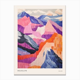 Helvellyn England 2 Colourful Mountain Illustration Poster Canvas Print