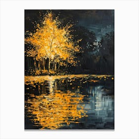 Tree By A Lake Canvas Print