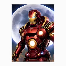 Iron Man In Front Of The Moon Canvas Print