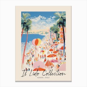 Rimini   Italy Il Lido Collection Beach Club Poster 2 Canvas Print