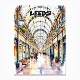 Leeds Travel Retro Vintage V 04 Canvas Print