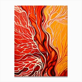 Red And Orange Abstract Painting Canvas Print