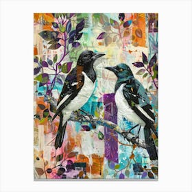 Two Birds On A Branch Canvas Print