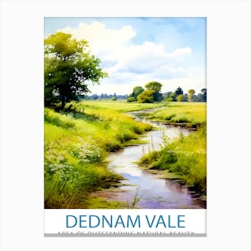Dedham Vale Aonb Print English Countryside Art Constable Country Poster Suffolk Essex Landscape Wall Decor British Nature Illustration Rural Canvas Print