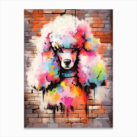 Aesthetic Poodle Dog Puppy Brick Wall Graffiti Artwork Canvas Print