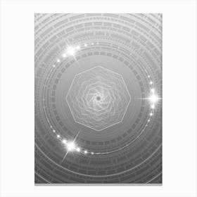 Geometric Glyph in White and Silver with Sparkle Array n.0351 Canvas Print