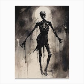 Dance With Death Skeleton Painting (39) Canvas Print