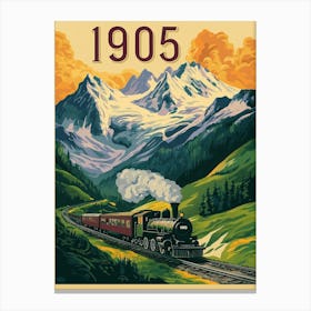 Aihrgdesign A Vintage Travel Poster Of A Mountain Railway In 1 Canvas Print