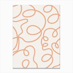 Abstract Lines Brush Strokes Beige Canvas Print