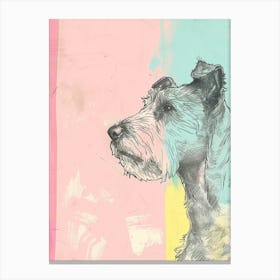 Pastel Lakeland Terrier Dog Pastel Line Illustration  3 Canvas Print