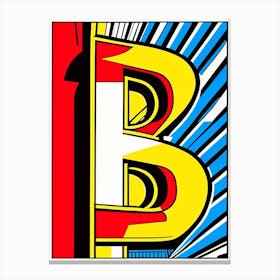 B, Letter, Alphabet Comic 13 Canvas Print