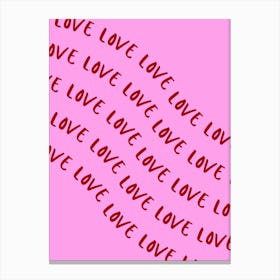 Pink & Red Love Wave Canvas Print