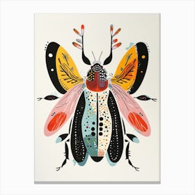 Colourful Insect Illustration Whitefly 9 Canvas Print