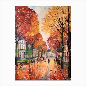 Autumn City Park Painting St Stephens Green Dublin 1 Canvas Print