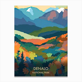 Denalo National Park Travel Poster Matisse Style 2 Canvas Print