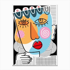 Abstract Faces-[Vol.2]-2/3 Canvas Print