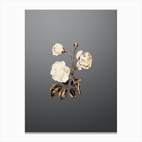 Gold Botanical Ruga Rose Flower on Soft Gray n.4743 Canvas Print