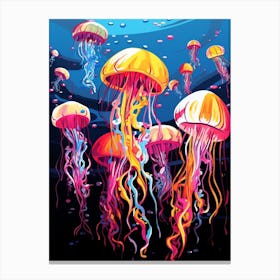 Jelly Fish Pop Art 4 Canvas Print